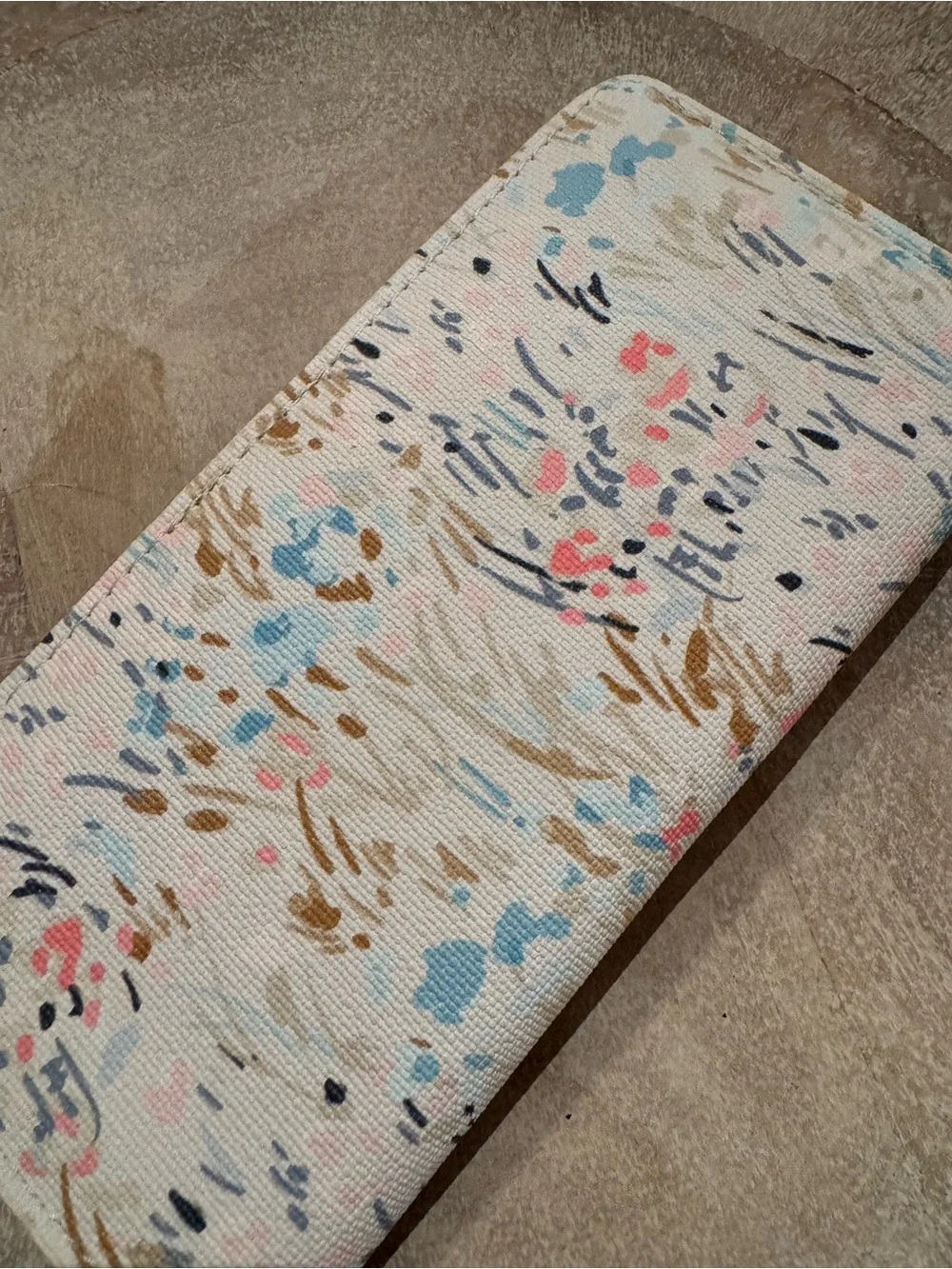Floral Print Cream Women’s Long Wallet